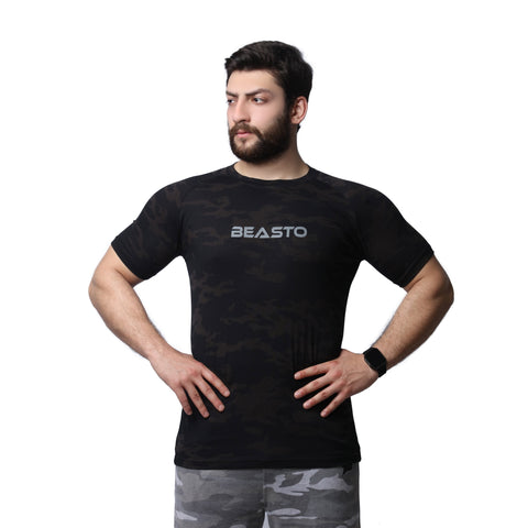 Men's Athletic Camo T-Shirt - Black