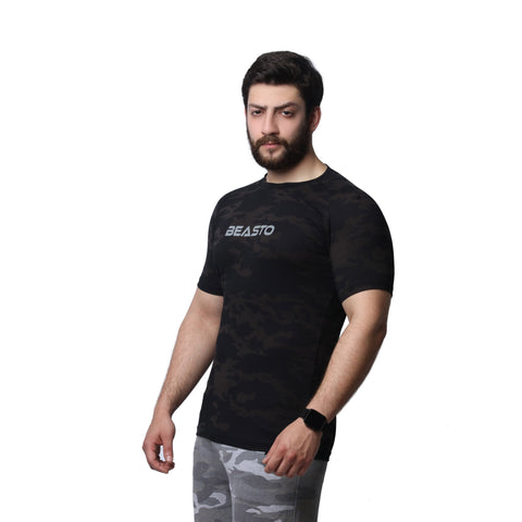 Men's Athletic Camo T-Shirt - Black