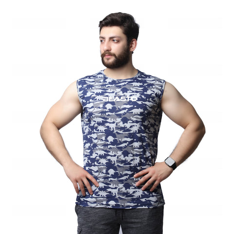 Athletic Tank Top - Camo Blue