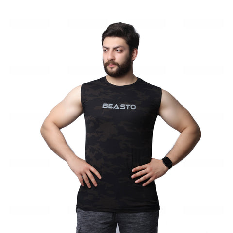 Athletic Tank Top - Camo Black