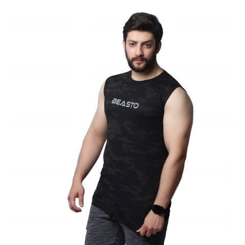 Athletic Tank Top - Camo Black