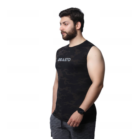 Athletic Tank Top - Camo Black