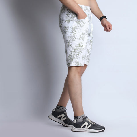 Active Shorts - White Leaf